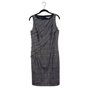 Classiques Entier Pleated Sleeveless Knit Pencil Career Midi Dress Lined Size 6